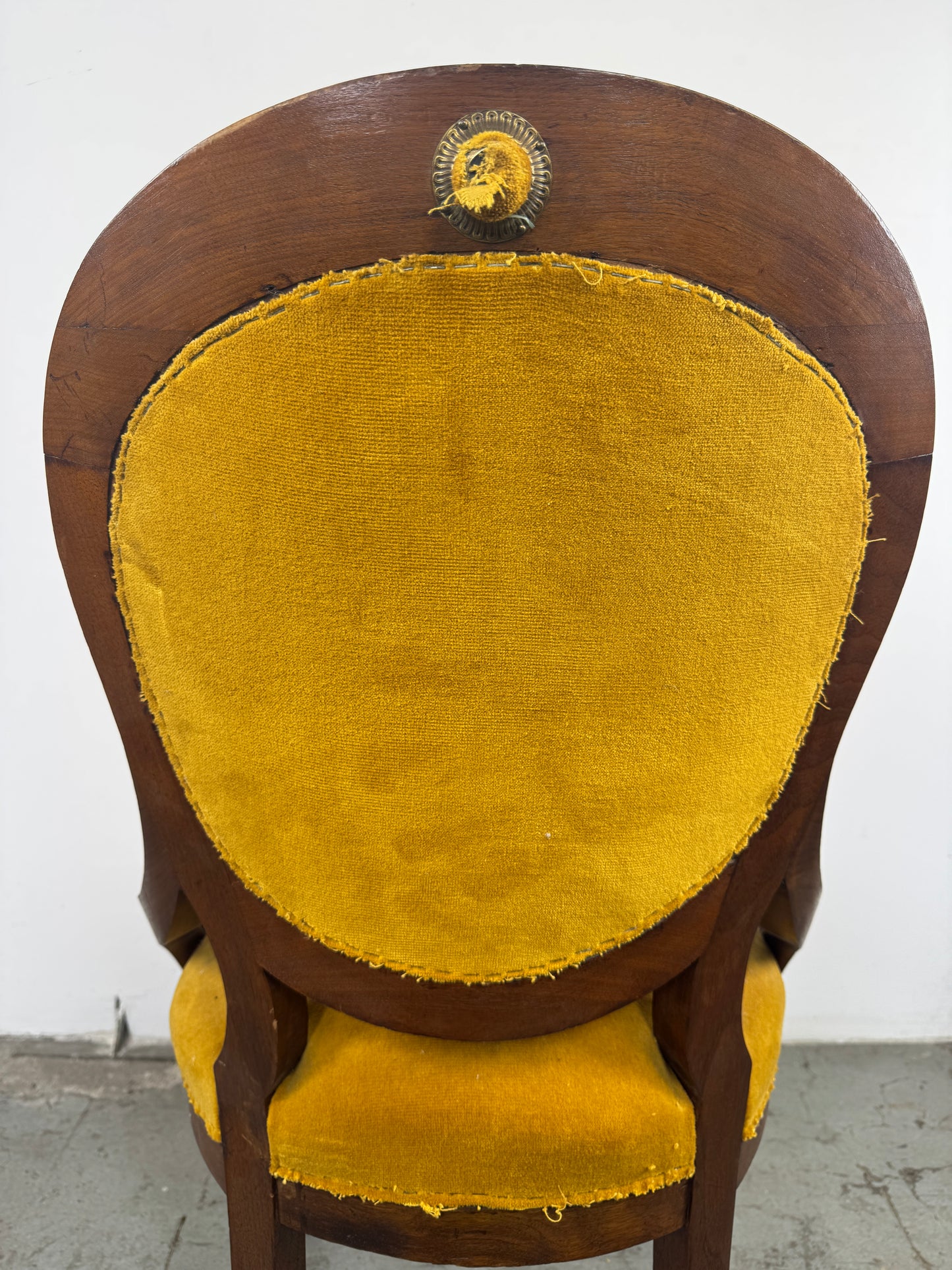 Silla Victoriana Terciopelo Amarillo x2