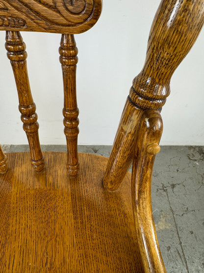 Taburete de Bar Giratorio Vintage, Madera de Roble con