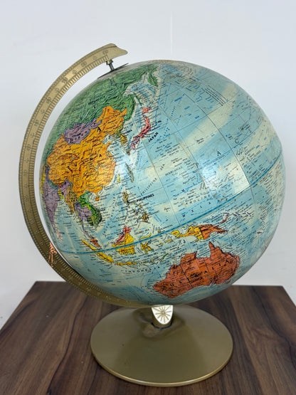 Globo terráqueo azul con relieve de la marca Repogle