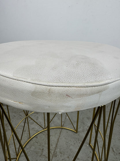Taburete Acolchado – Base Dorada
