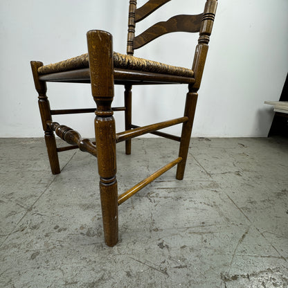 Silla Rústica Madera con Asiento Tejido x2