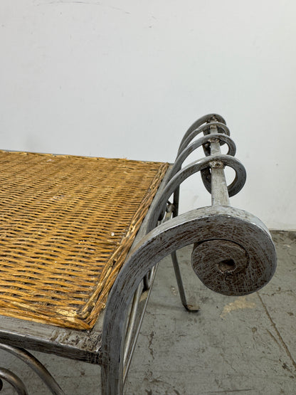 Banco Hierro Forjado con Asiento Mimbre
