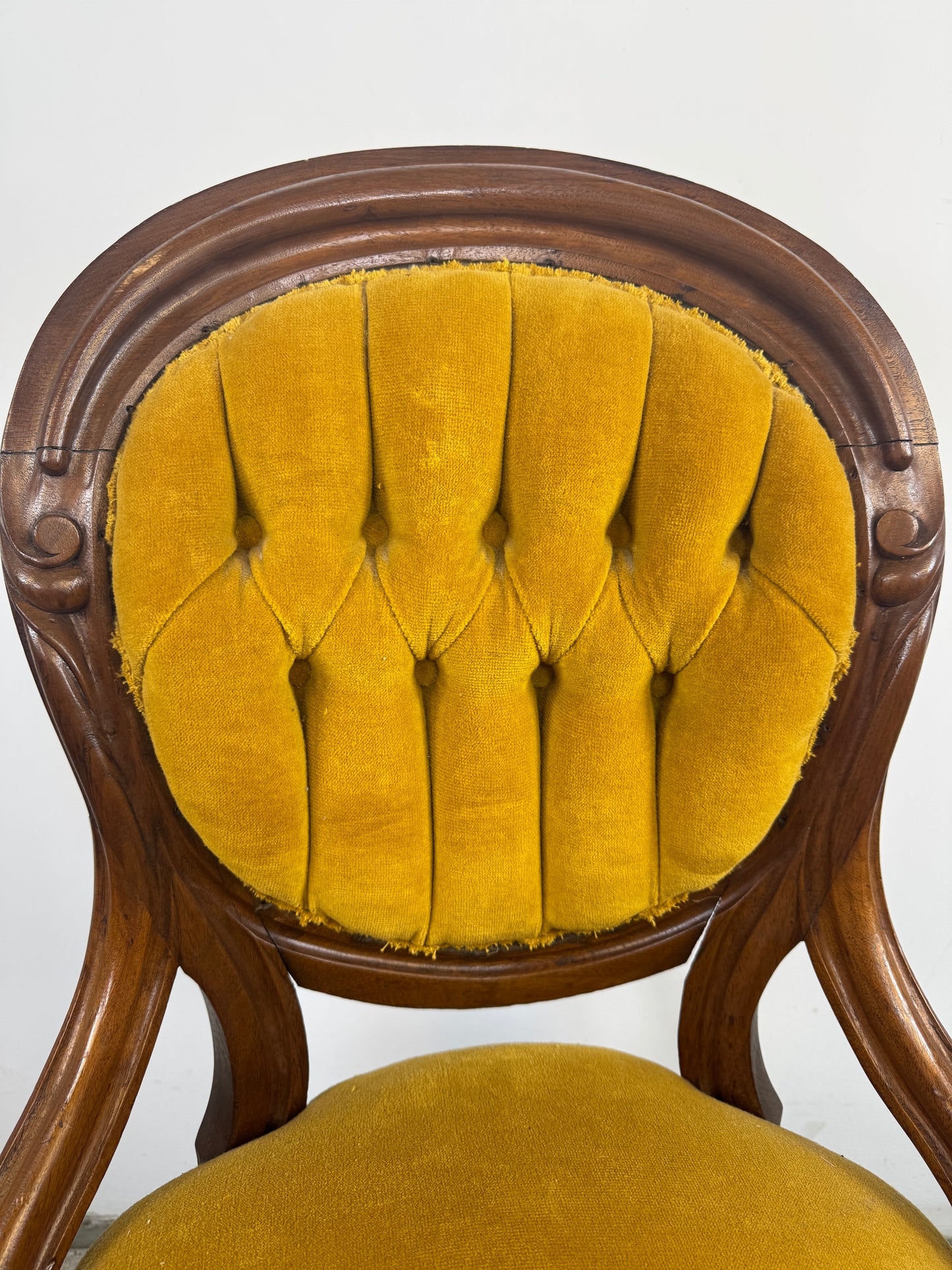 Silla Victoriana Terciopelo Amarillo x2