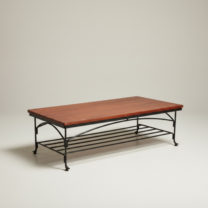 Mesa de Centro Industrial Madera y Metal – Go Vintage