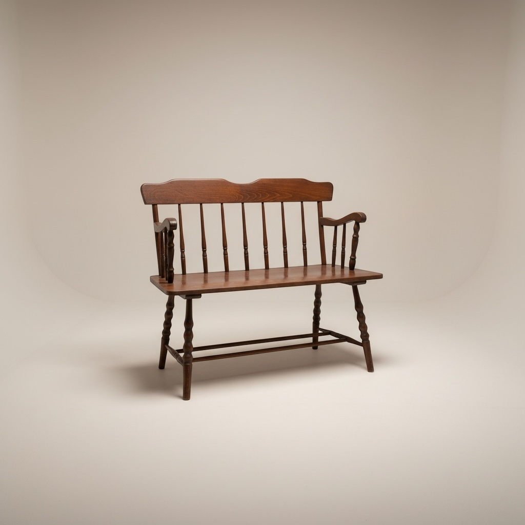 Banqueta de madera, estilo Windsor – Go Vintage