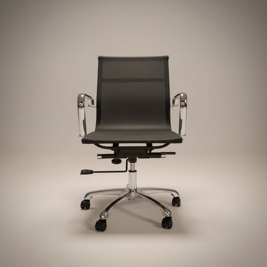 Silla Oficina Carson Media – Malla Negra – Go Vintage