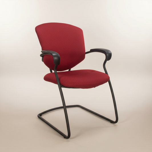 Silla de Visita – Negro y Tapiz Rojo – Go Vintage