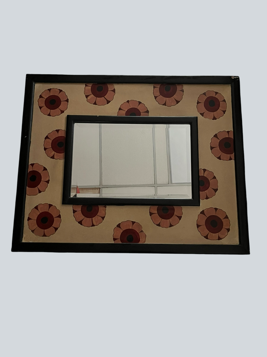 Espejo Vintage Marco Madera con Flores – Go Vintage