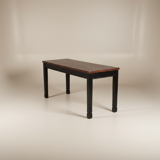 Banquita Madera Café con Base Negra – Go Vintage