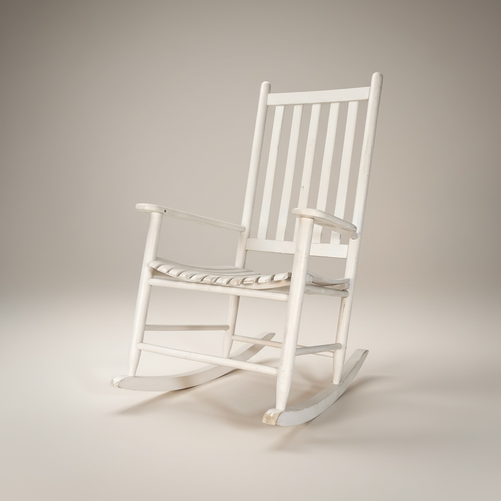 Mecedora Clásica Madera Blanca – Go Vintage