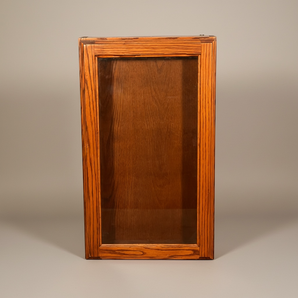 Vitrina o caja de sombra de madera con frente de vidrio para exhibición – Go Vintage