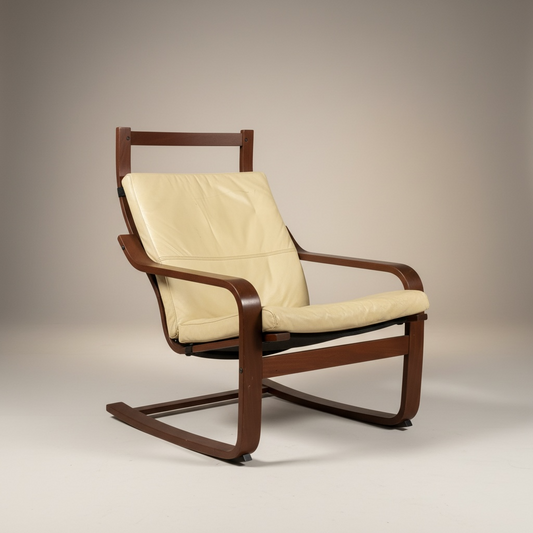 Sillón, IKEA, modelo poang , con estructura de madera oscura – Go Vintage