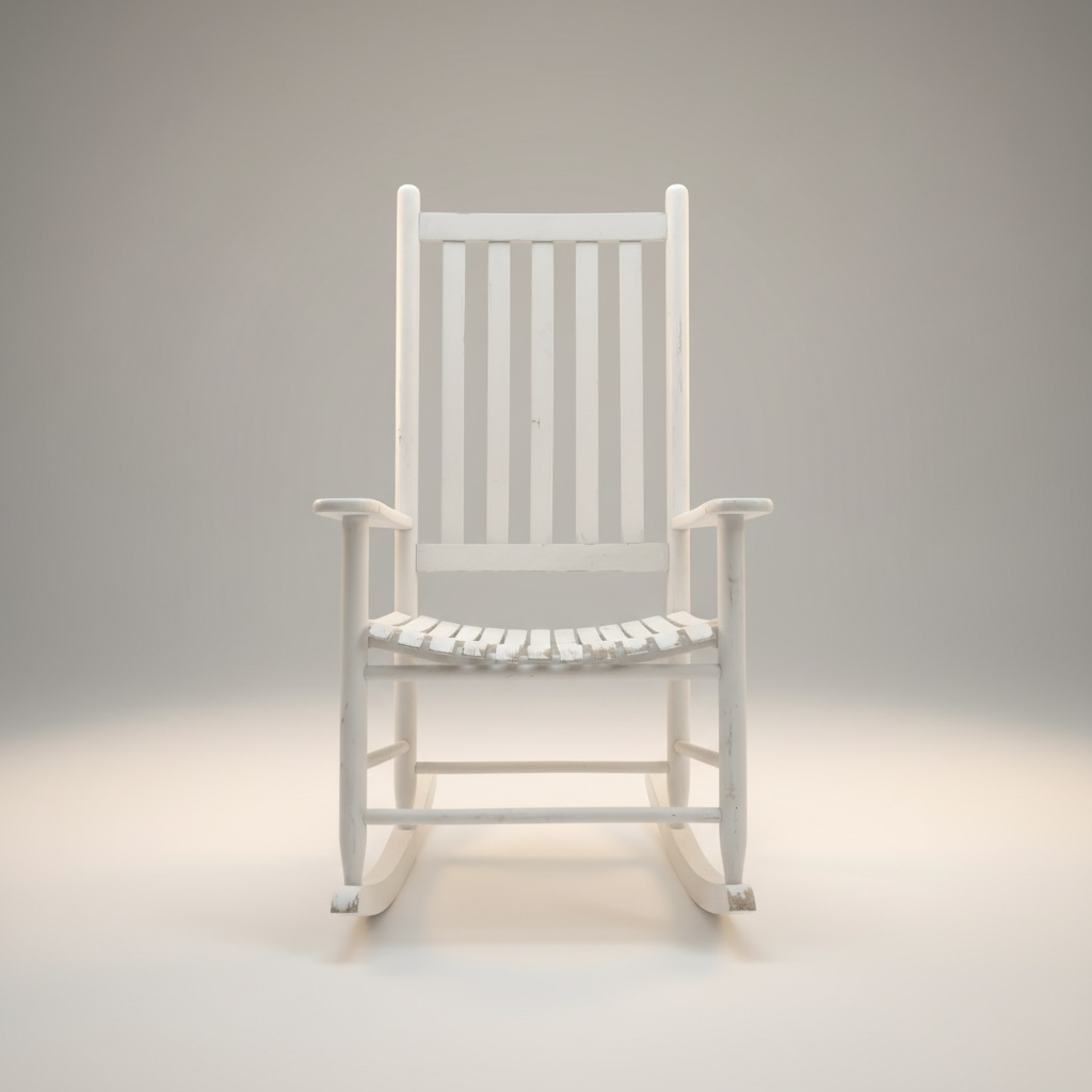 Mecedora clásica de madera maciza color blanca – Go Vintage