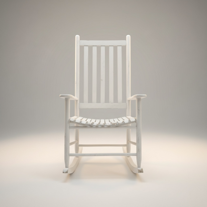 Mecedora clásica de madera maciza color blanca – Go Vintage