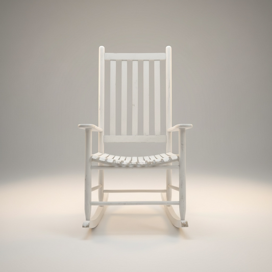 Mecedora clásica de madera maciza color blanca – Go Vintage