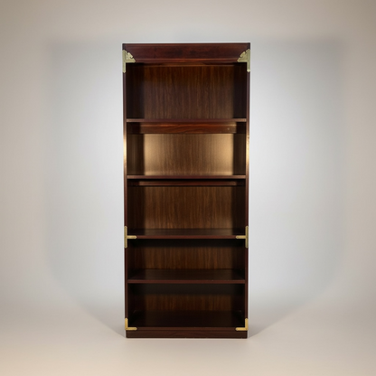Estantería de madera oscura de estilo campaña, con refuerzo – Go Vintage